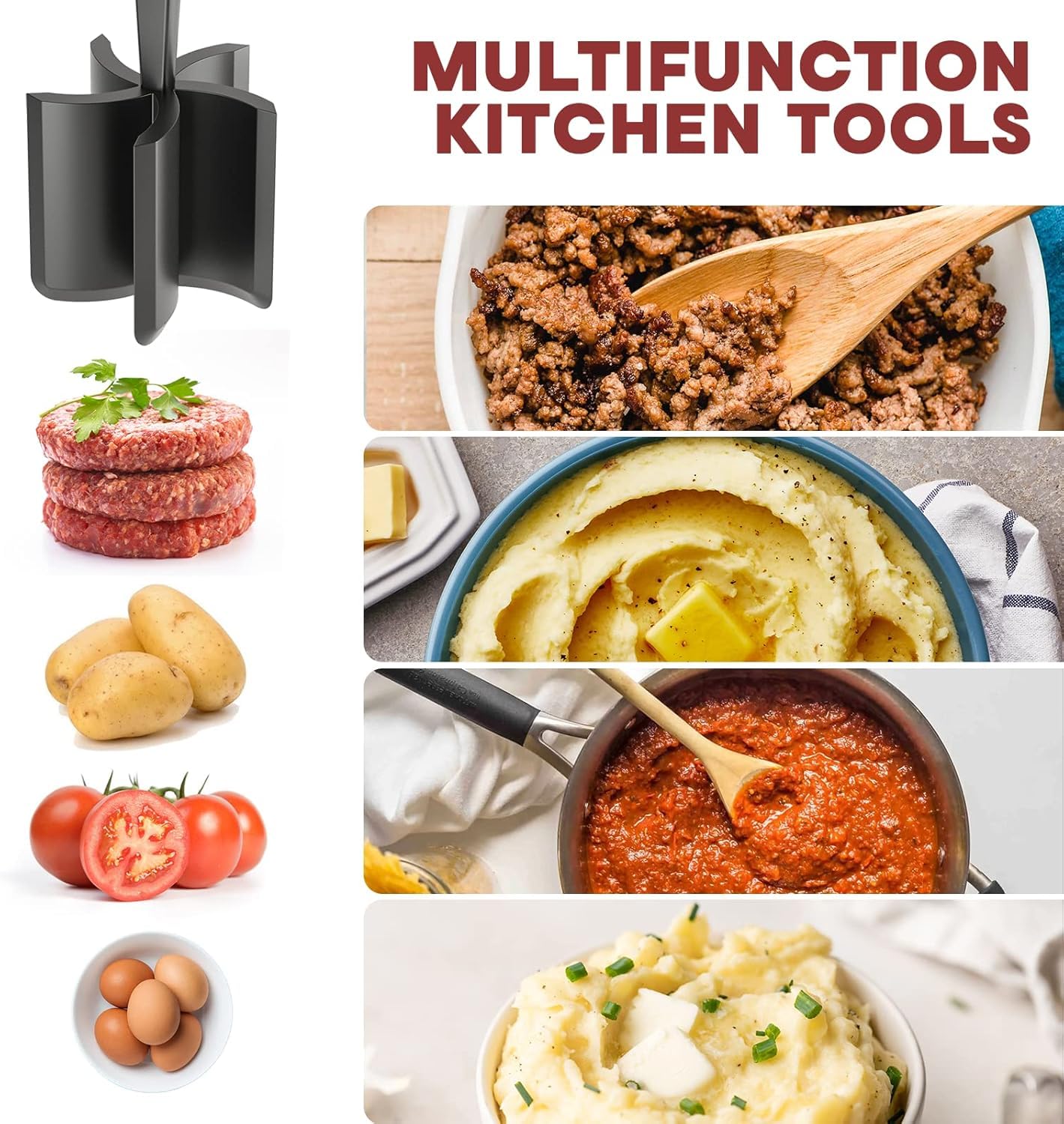 Potato Masher /Meat Grinder /Hamburger Grinder /Beef Smasher/ Meat Crusher/ Meat Chopper