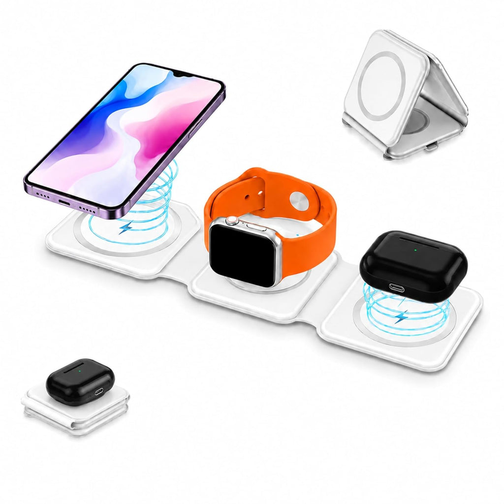 Wireless Induction Charger 3 in 1 Foldable Magsafe Charging Station