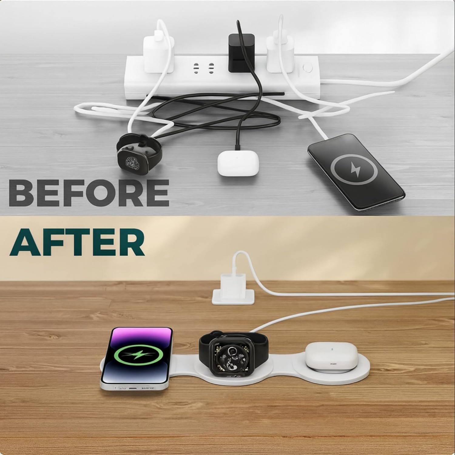Wireless Induction Charger 3 in 1 Foldable Magsafe Charging Station