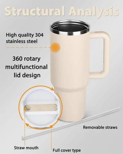 1200ML Stainless Steel Tumbler Straw